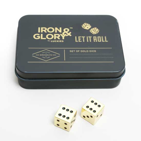 זוג קוביות מזל ממתכת