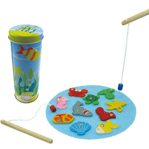 משחק דגים מגנטי בפחית