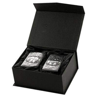 זוג פמוטי קריסטל מרובע עם פלקטה "ירושלים" 8 ס"מ